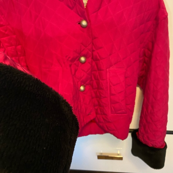 Vintage KiKit Pink& Red Silk Quilted Hooded Jacket - Picture 13 of 13